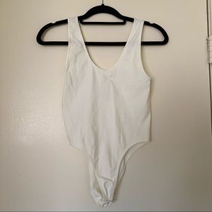 Ribbed cream bodysuit